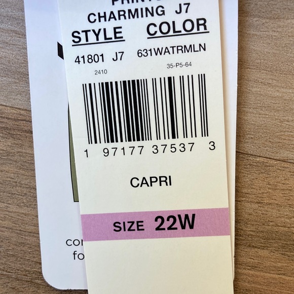 Ruby Rd PinkCapri pull on pant w stretch contour slimming waistband 22W - Picture 8 of 17